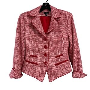 Juliana Collezione Red Cream Chevron Blazer Jacket 2